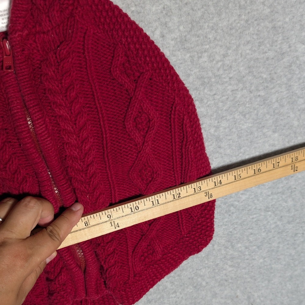 Gymboree Cable Knit Hooded Poncho Kids 18-24M Little Red Zip Front Sleeveless - Picture 10 of 10
